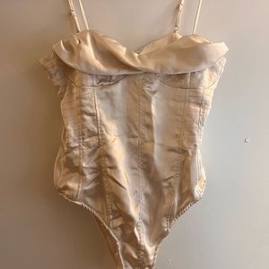 ZARA Cream Satin Bodysuit